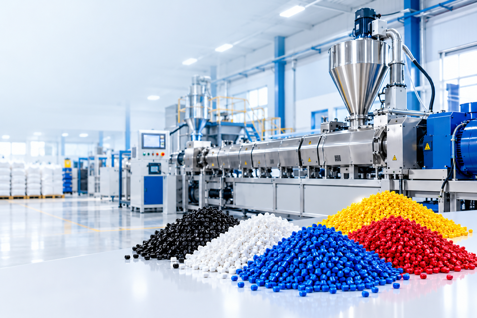 Polymer processing equipment and colorful masterbatch pellets